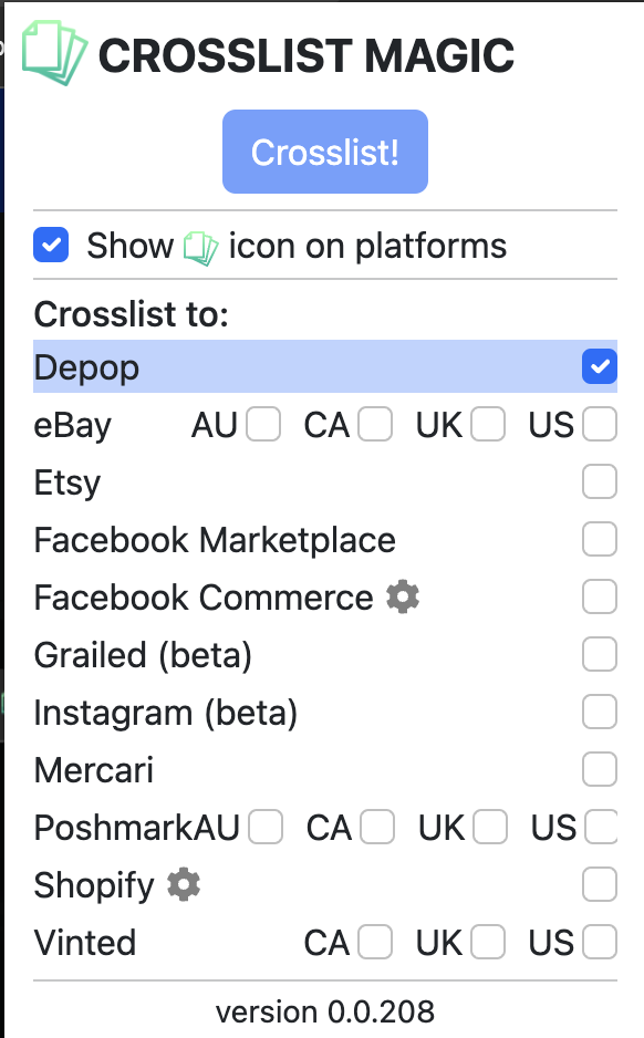 Crosslisting from Grailed to Depop
