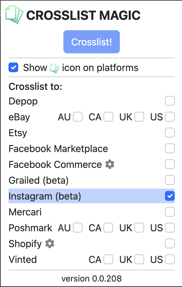 Crosslisting from eBay (Canada) to Instagram