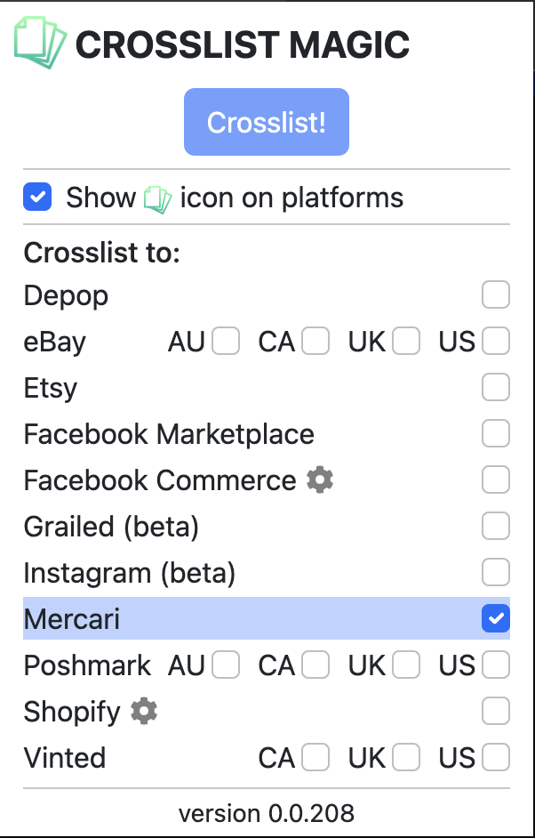 Crosslisting from eBay to Mercari