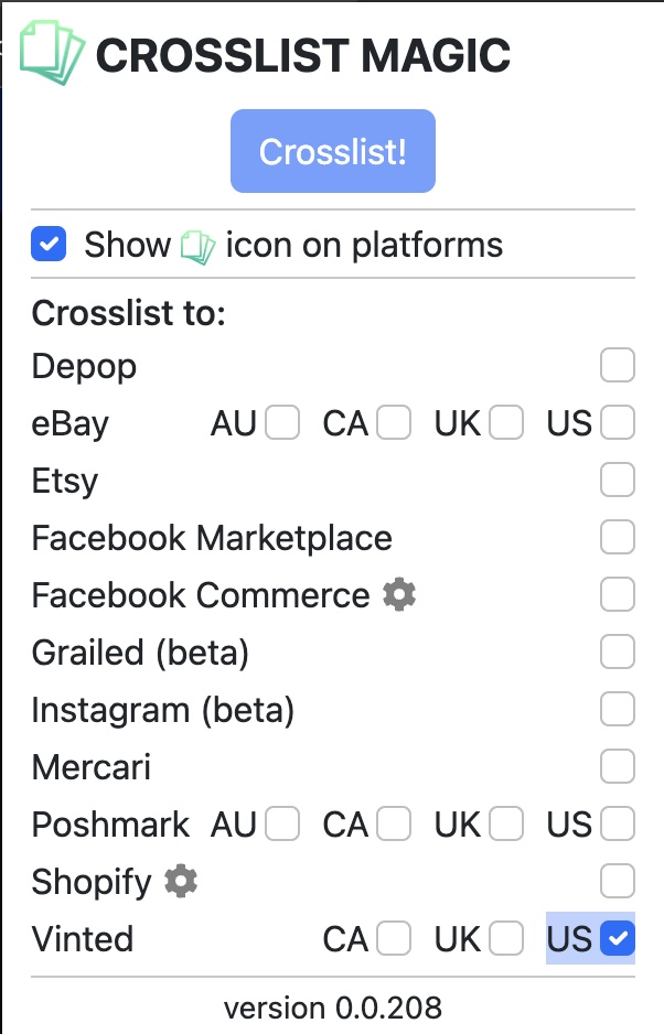 Crosslisting from eBay to Vinted