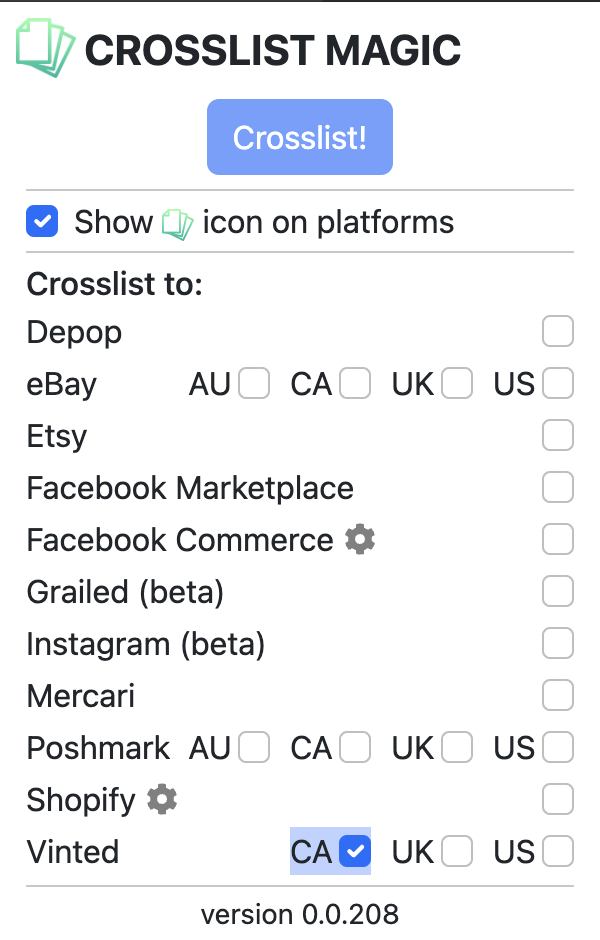 Crosslisting from Mercari to Vinted (Canada)